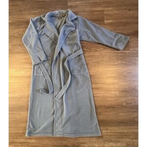 Vintage LL Bean Robe Women Regular Blue Fleece Belt Pockets Made In USA 90s G12